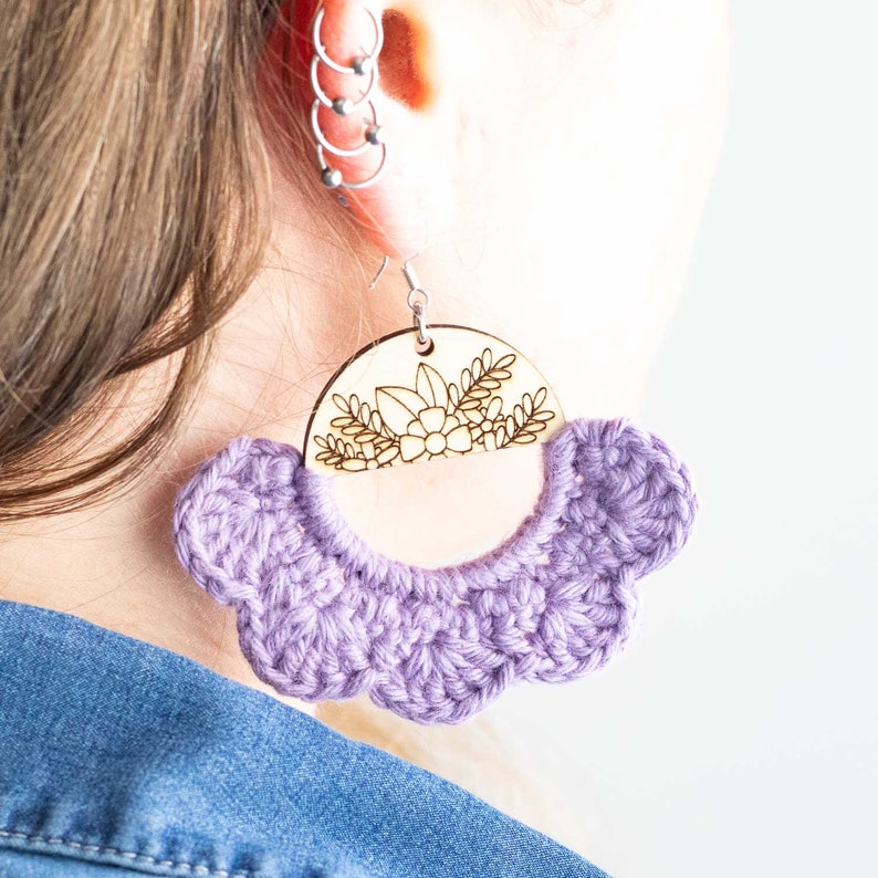 CROCHET PATTERN Flower Earring Crochet Printable PDF Pattern Crocheted Jewelry Floral Earring Gift for Women Jewellery Crocheting Flowers image 1