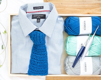 CROCHET PATTERN Men's Necktie (Printable PDF) | Crochet Neck Tie Pattern | Easy Necktie for Men | Crocheted Tie Tutorial