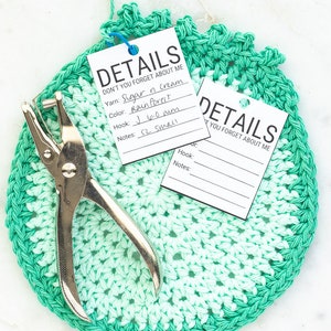 Crochet Project Details Tag Printable PDF WIP Information Digital Download Crochet Work in Progress Tags image 2