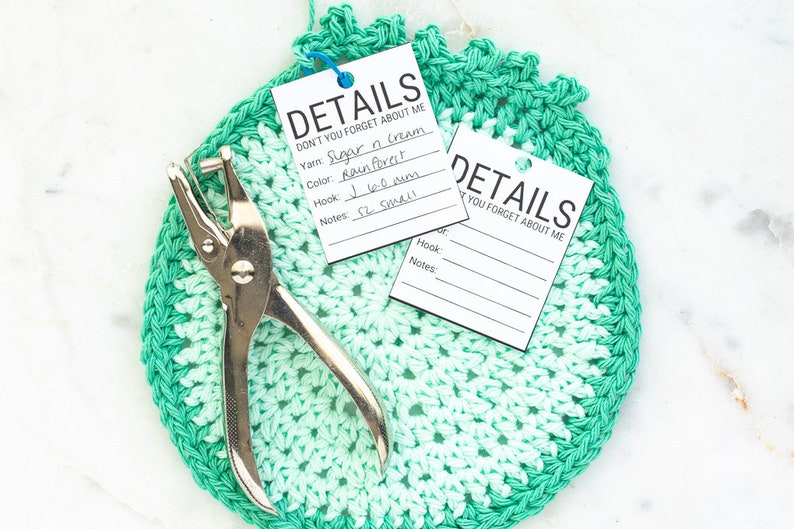 Crochet Project Details Tag Printable PDF WIP Information Digital Download Crochet Work in Progress Tags image 2