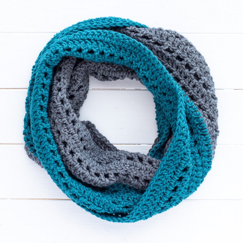 Easy Crochet Infinity Scarf Pattern (printable PDF) | Beginner Color ...