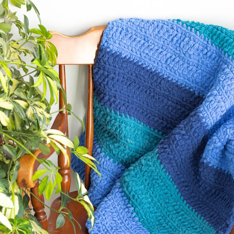 CROCHET PATTERN Chunky Baby Blanket printable PDF Super Bulky Afghan