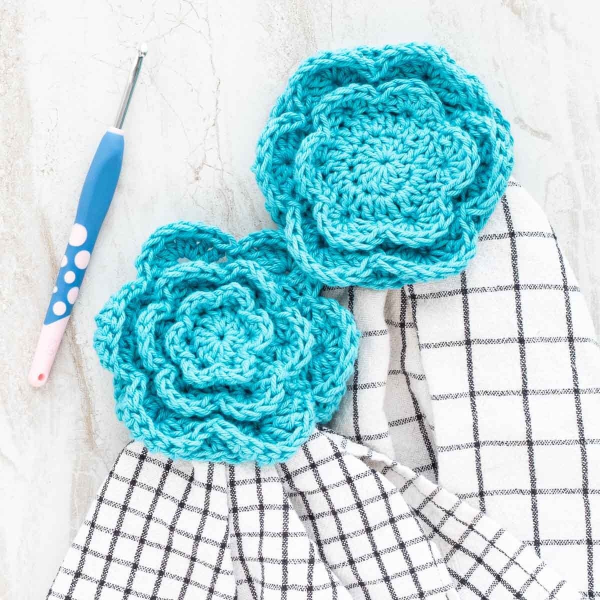 35 Crochet Patterns for the Kitchen You’ll Want to Make 8 Crochet Pattern Flower Towel Topper Pattern Crocheted