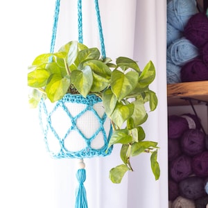 CROCHET PATTERN Bohemian Hanging Planter (Printable PDF) | Crochet Plant Hanger Pattern | Easy Crochet Plant Hanger | Cotton Plant Hangers