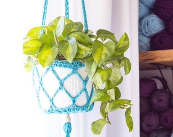 CROCHET PATTERN Bohemian Hanging Planter (Printable PDF) | Crochet Plant Hanger Pattern | Easy Crochet Plant Hanger | Cotton Plant Hangers