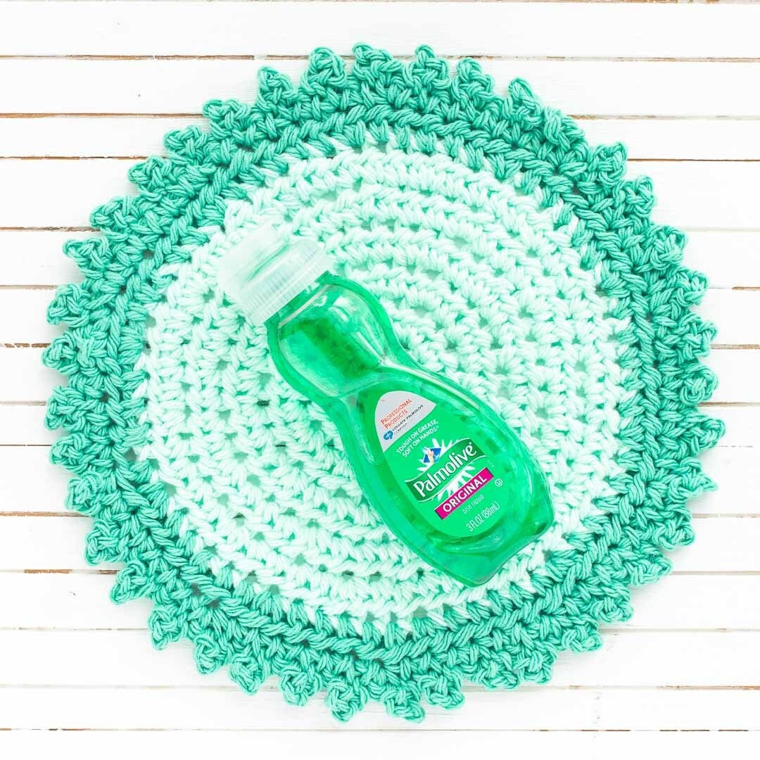 CROCHET PATTERN Round Dishcloth Crochet Printable PDF Simple Dishcloth