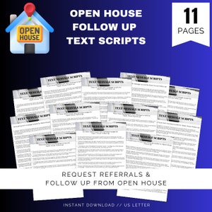 Open huis vervolgtekstberichtscripts voor Open huisscripts voor verwijzingssjabloon Vastgoedopvolging vastgoedscripts