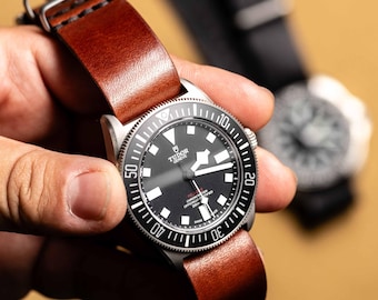 Correa de reloj de cuero ZULU / Correa Nato de 22 mm / Correa de reloj militar