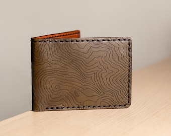 Handcrafted Topo Leather Bi-fold Wallet, USA Made