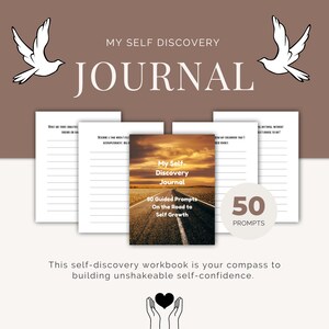 Self Discovery Workbook Journal: 50 Guided Prompts for Personal Growth Self Improvement Self Confidence Personal Goals Self Reflection