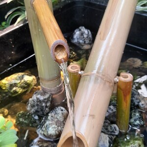 Shishi odoshi fountain with Large dumping bamboo, japanese style indoor/outdoor japanese style handmake fountain from real bamboo. image 4