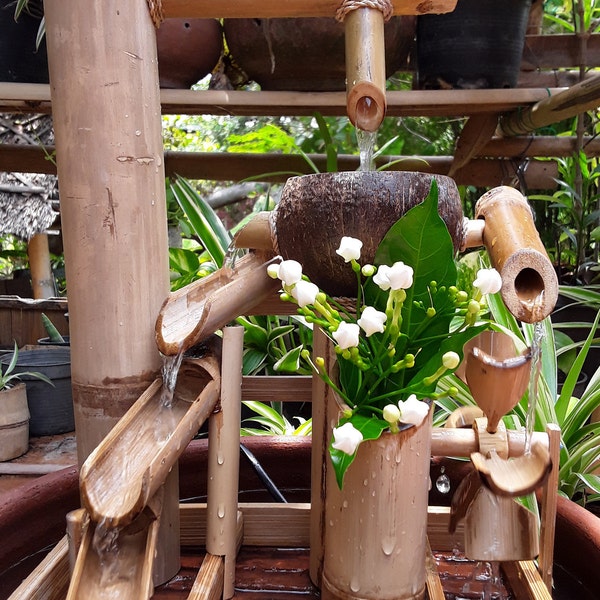 Table top water fountain,mini fountain,handmade fountain handmade from bamboo&coconut shell