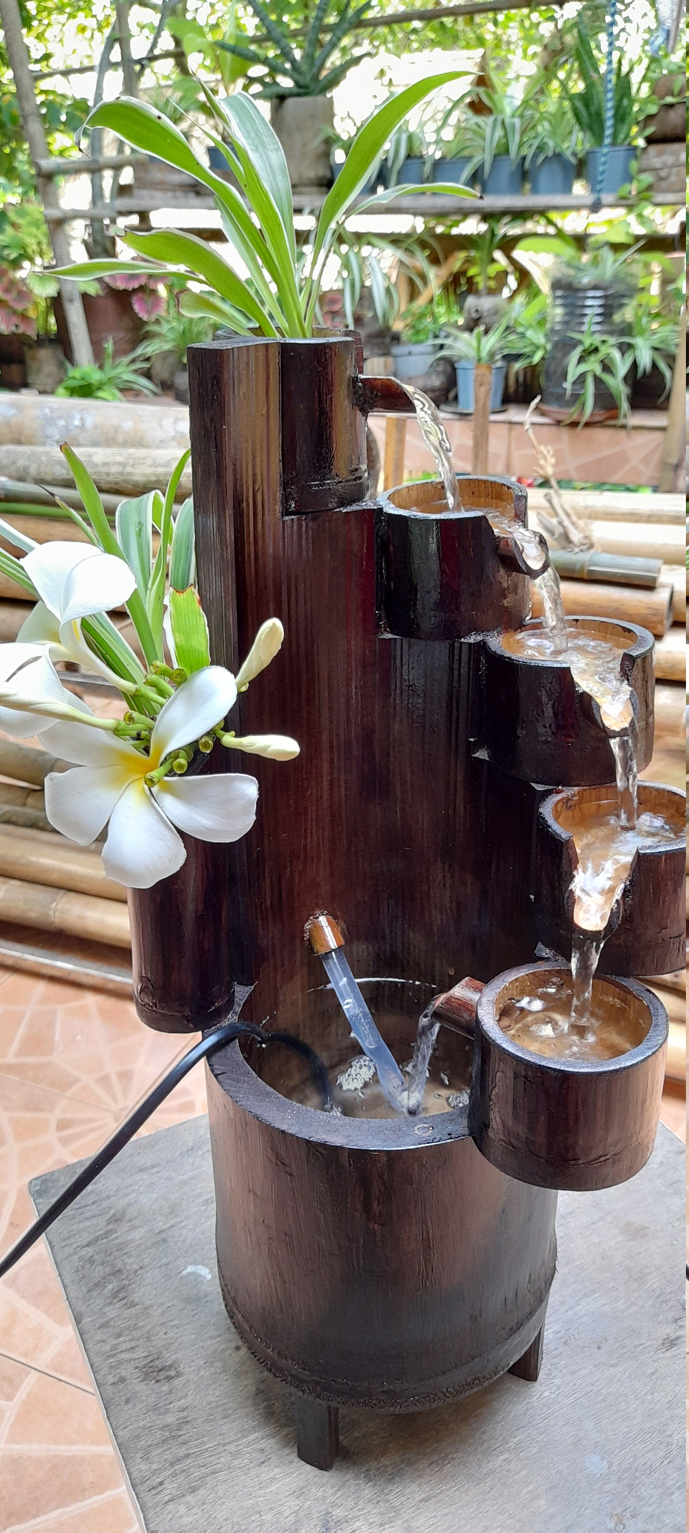 Table top bamboo water fountain mini fountainindoor fountain Etsy