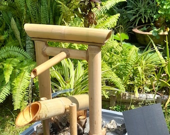 Solar power Torii shishi odoshi mini fountain indoor or outdoor fountain japanese style handmake fountain from real bamboo