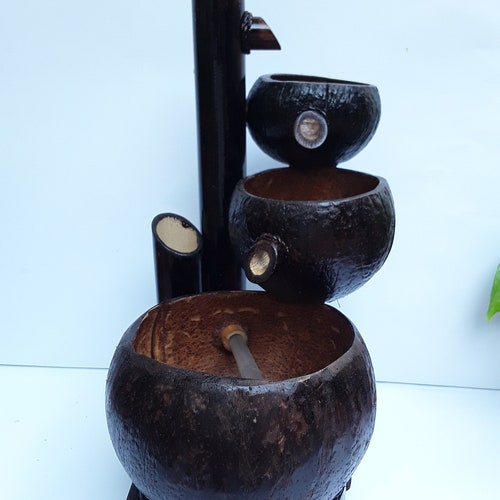 Table shops top water fountain,mini fountain,handmade fountain handmade from bamboo&coconut shell