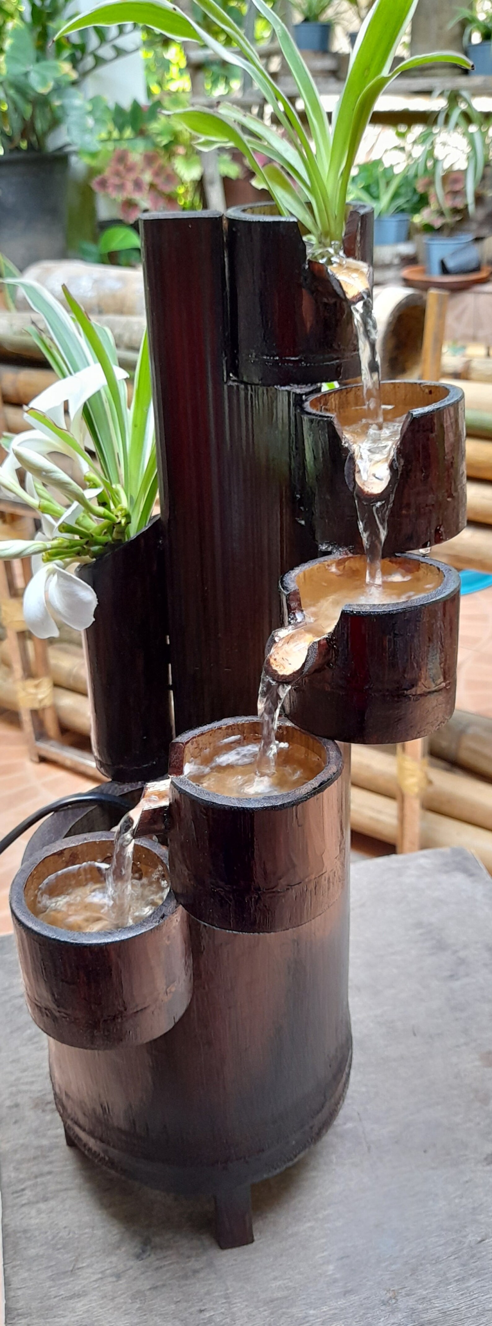 Table top bamboo water fountain mini fountainindoor fountain Etsy