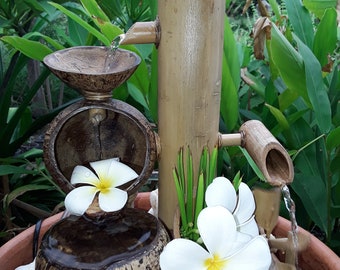 Table top fountain,mini fountain,indoor fountain handmade from coconut shell&bamboo