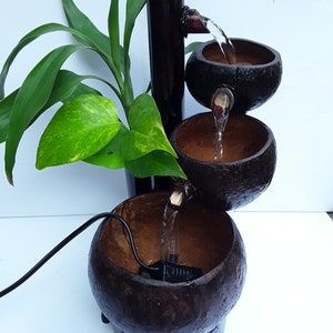 Table top water fountain,mini fountain,handmade fountain handmade from bamboo&coconut shell