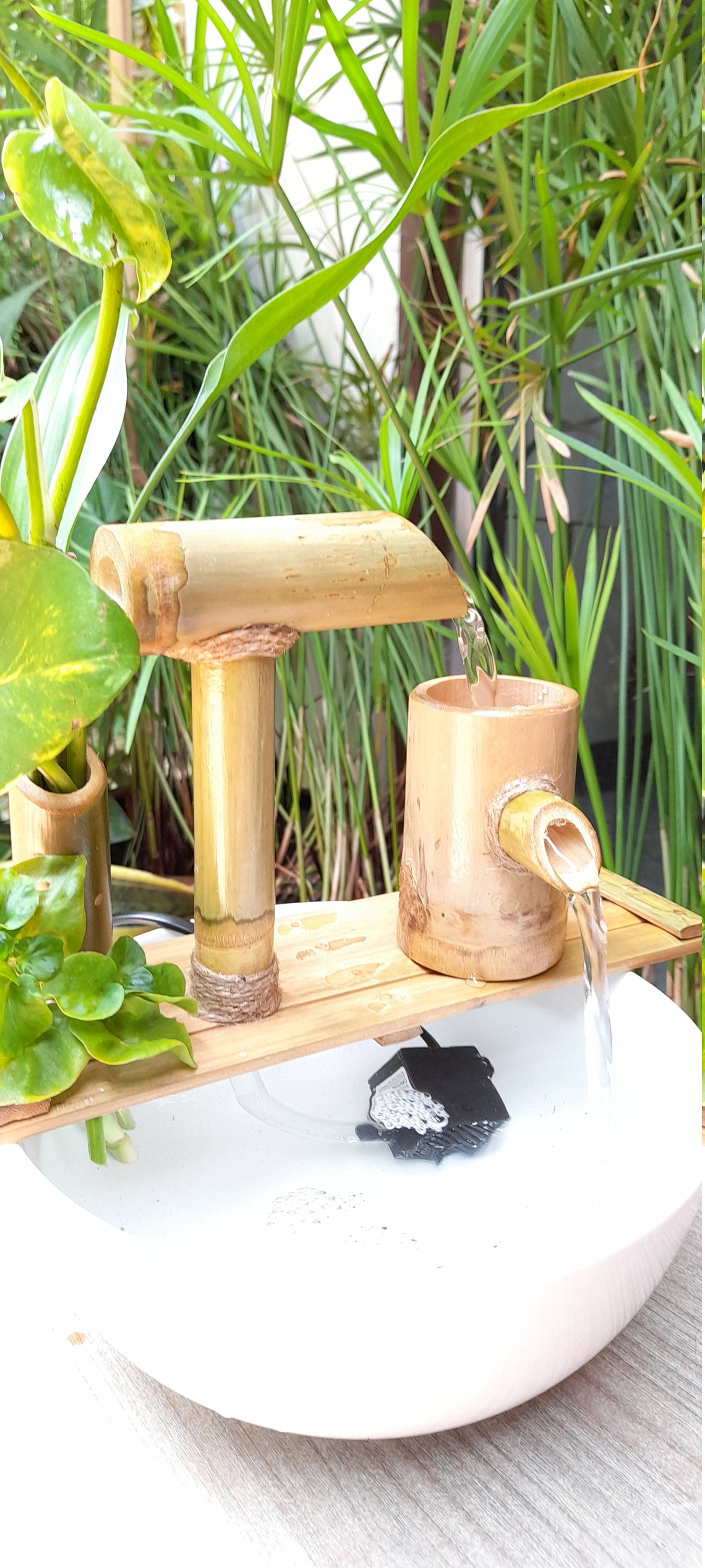 Indoor Bamboo Fountaintable Top Bamboo Water Fountain Simple Etsy