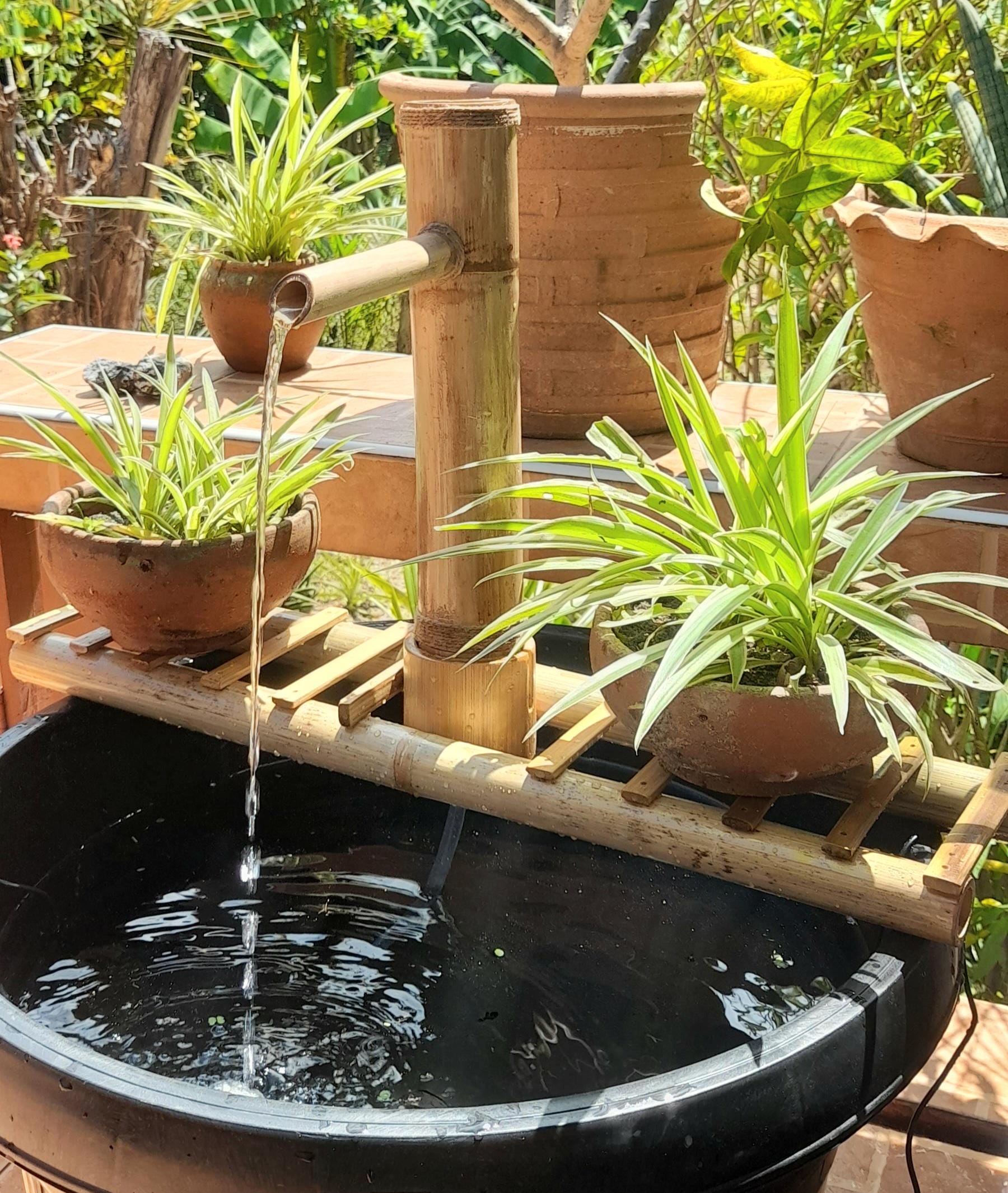 本物の竹から手作りされた、屋外用の大きなトップボウル噴水オドシ