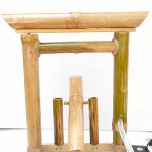 Torii shishi odoshi mini fountain indoor/outdoor fountain japanese style handmake fountain from real bamboo image 7