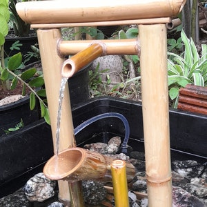 Torii Shishi Odoshi Fountain: Handmade Bamboo Japanese Style