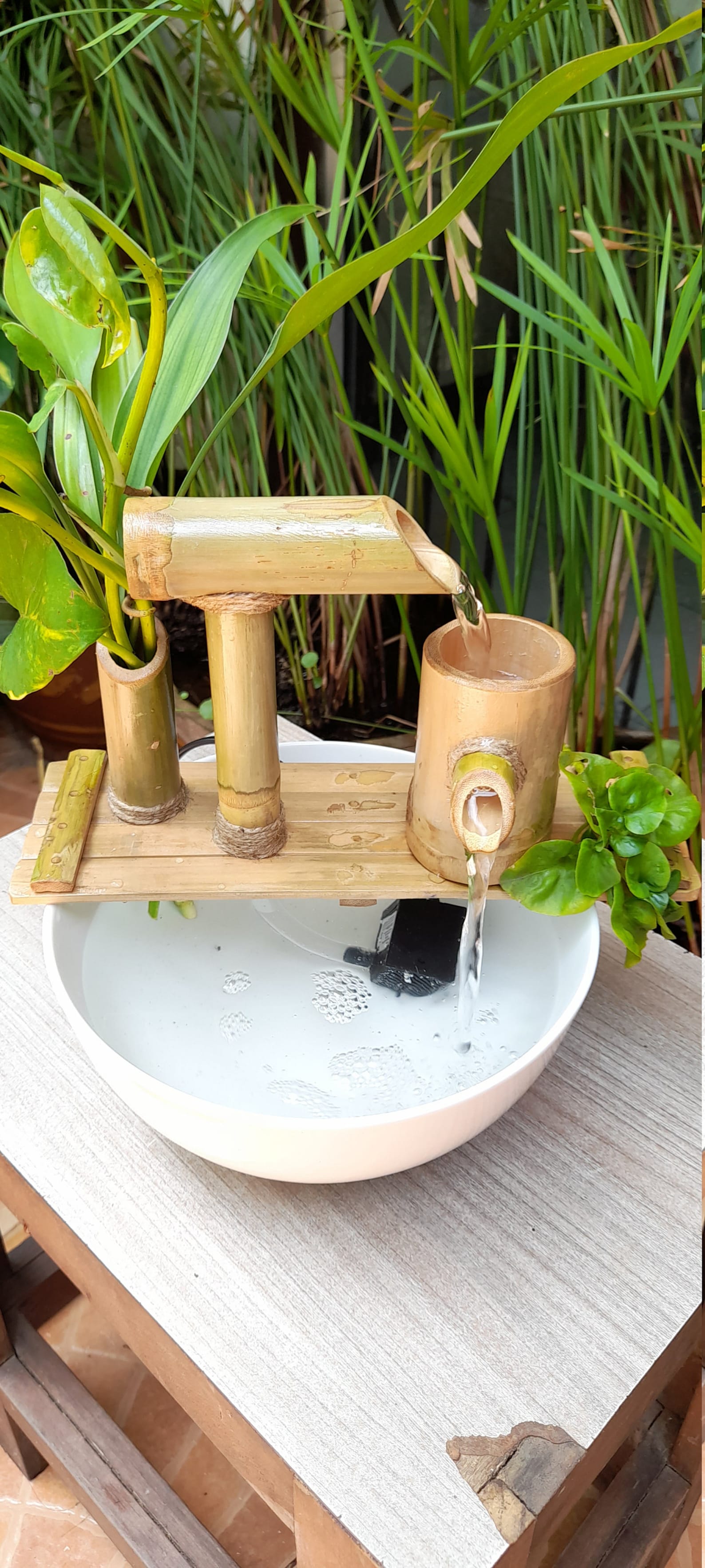 Indoor Bamboo Fountaintable Top Bamboo Water Fountain Simple Etsy UK