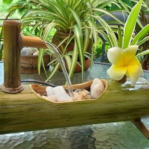 Table top bamboo water fountain indoor style. Make from real bamboo