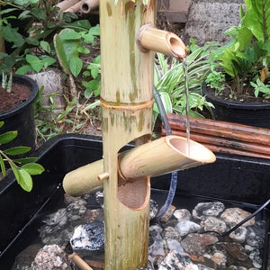 Shishi odoshi Japanese style fountain, outdoor fountain handmake fountain from real bamboo image 1