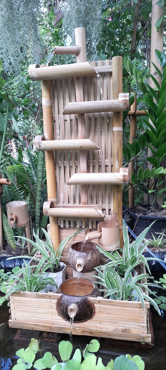 Groe Brunnen Weben Bambus Wand Stil echte Handarbeit machen aus Bambus und  Kokosnussschale - Etsy sterreich