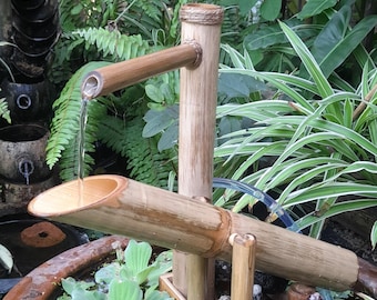 Shishi odoshi fountain japanese style indoor or outdoor fountain mini fountain from real bamboo