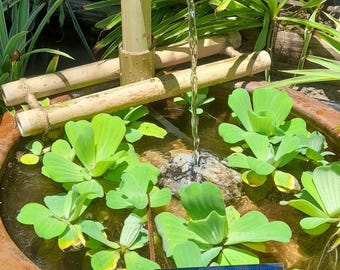 Solar power Top bowl Odoshi water fountain indoor/outdoor style, handmake from real bamboo with solar pump