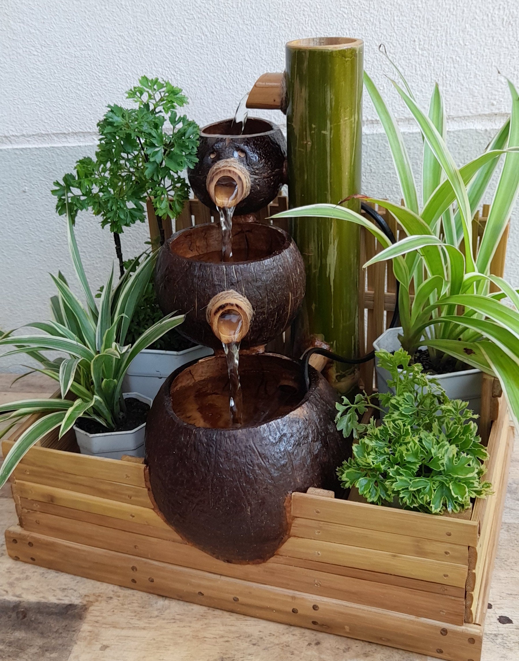 Indoor Fountain,table Top Fountain Basket Style,mini Fountain in ...