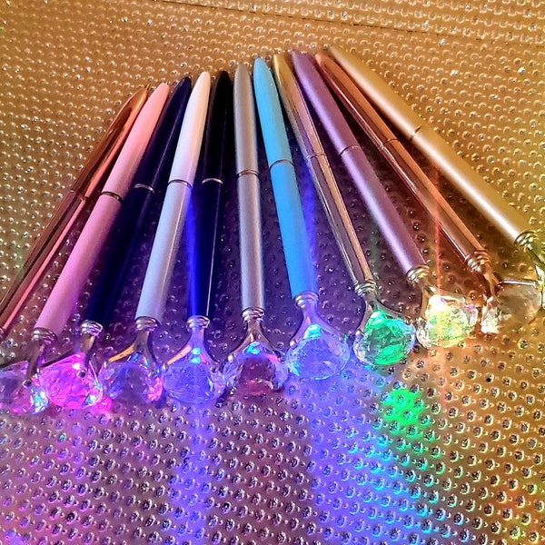 LED Diamond Top Twist Ballpoint Pen