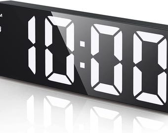 Digital Alarm Clock, LED Clock for Bedroom, Electronic Desk Clock w/ Type-C Port