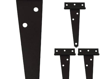 Steel Light T Hinge, 6" x2-11/16 x1.5mm, Elegant 2-Layered Matte Black, 4PK