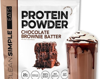 Proteína de suero en polvo, masa de brownie de chocolate, endulzada naturalmente, caducidad: 20/7/2027