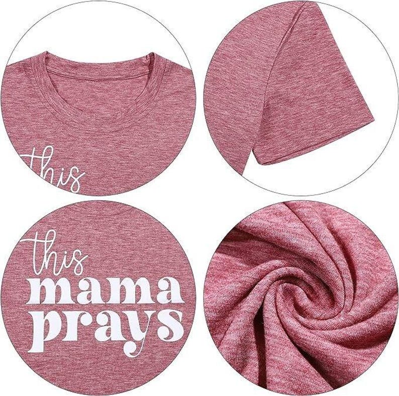 Esta camiseta de mamá reza, camiseta estampada con letras de mamá ...