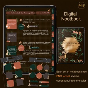 Digital Notebook, Digital Notes, Cornell journal, Goodnotes Cornell notes, Notability template, goodnotes template, iPad Notebook