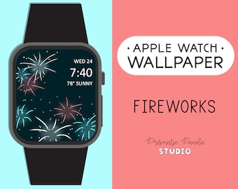 Apple Watch Face | Fireworks | USA Red White Blue Watch Background | Apple Watch Wallpaper