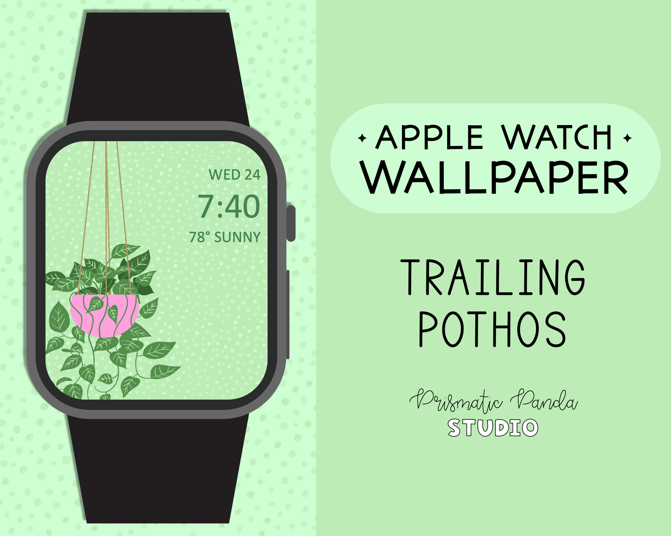 Apple Watch Wallpaper Trailing Pothos Hanging Houseplant Watch Face