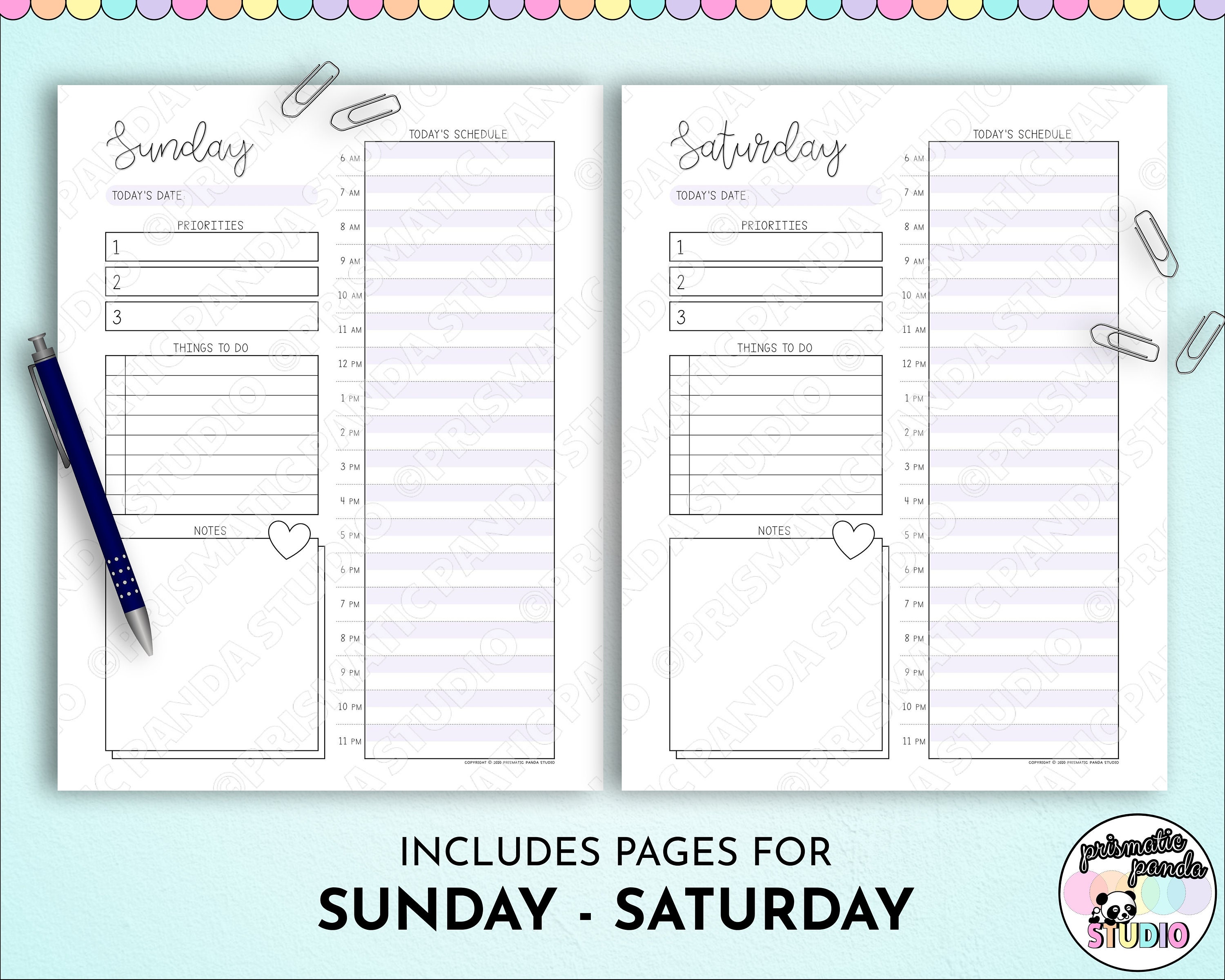 Daily Planner Printable 30-minute Daily Agenda Hourly Planner Day on 1 ...