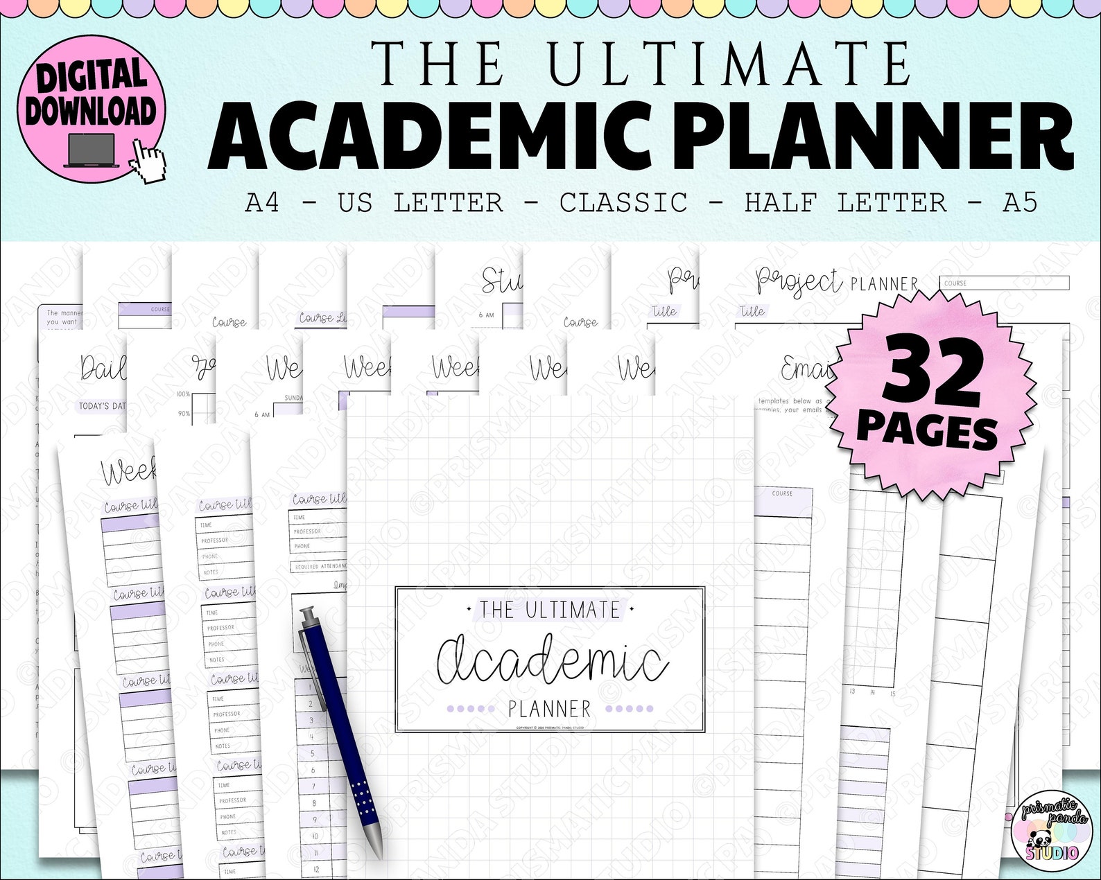 Student Planner Printable College Planner Printable - Etsy