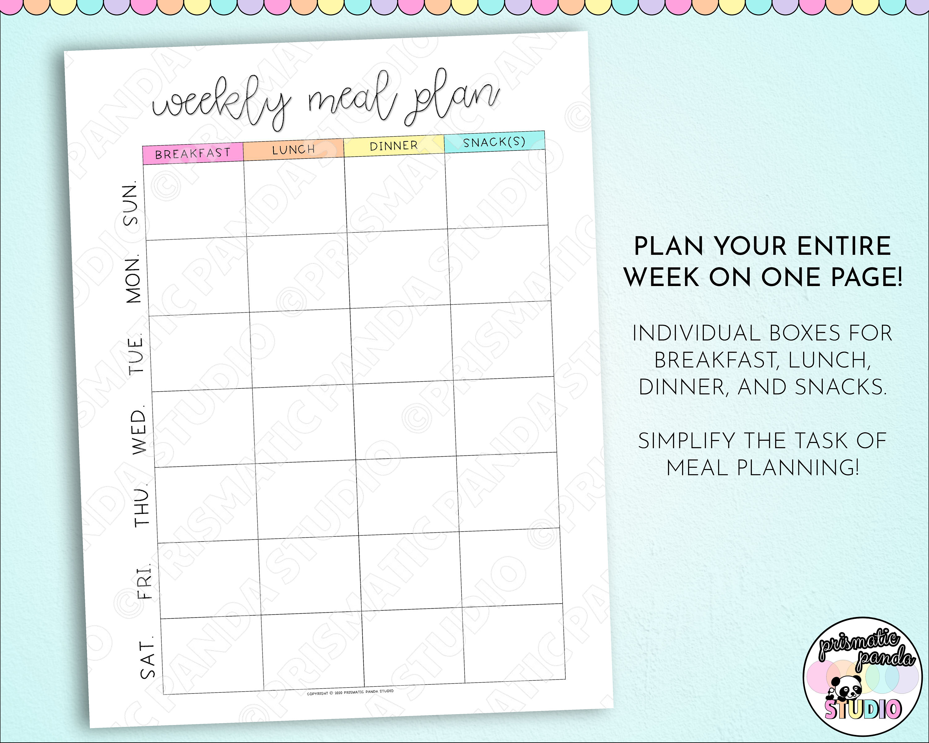 Free Printable Menu Planner With Shopping List