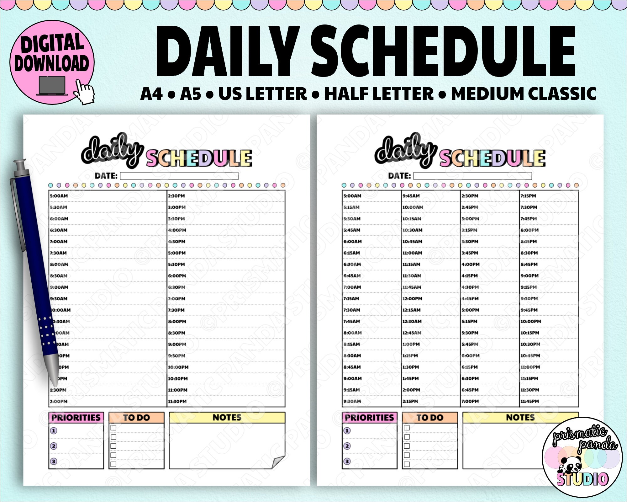 daily-schedule-printable-15-30-minute-increment-timetable-etsy-australia