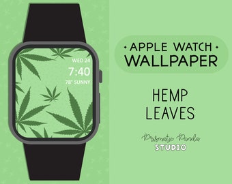 Apple Watch Face | Hemp Leaves | Plant Watch Background | Apple Watch Wallpaper