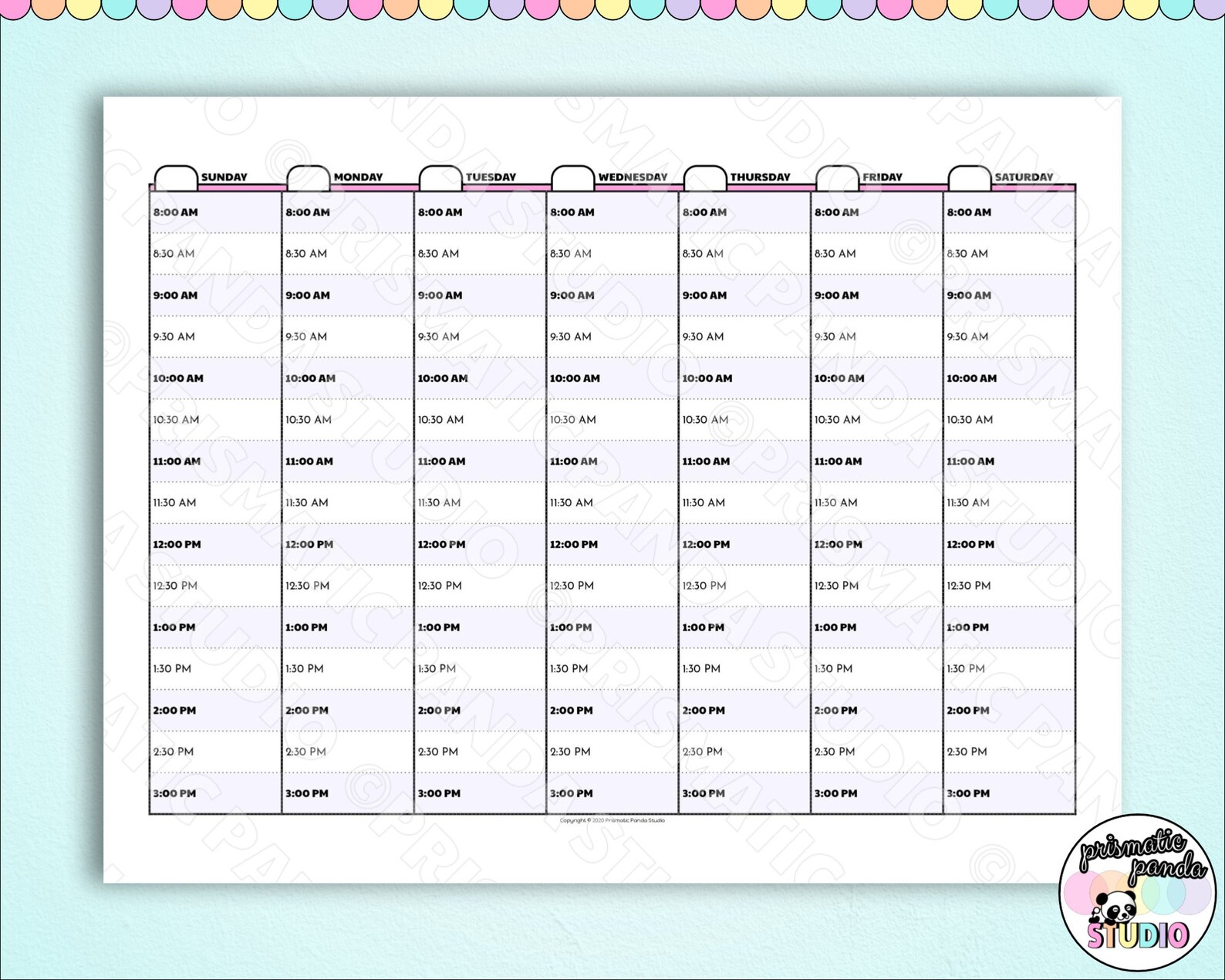 Weekly Planner Schedule 30 Minute Increments Barber Appointment Book ...