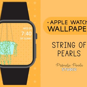Apple Watch Face | String of Pearls | Hanging Houseplant Watch Wallpaper | Apple Watch Background