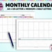 Monthly Calendar Template Undated 2-page Spread Printable Agenda Home ...