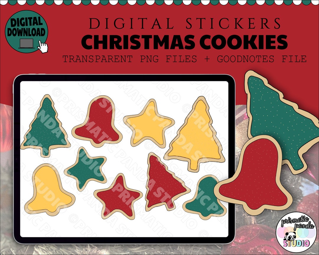 Christmas Cookies Digital Stickers Festive Sugar Cookies Clipart Santa